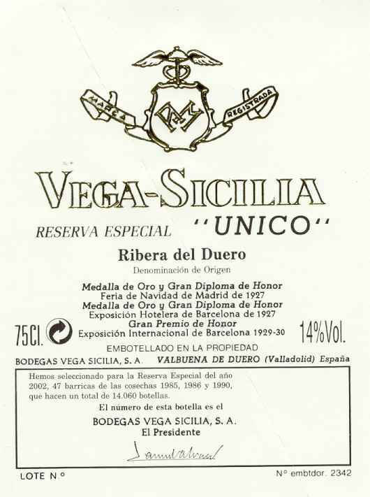 Bodegas Vega Sicilia - Ribera del Duero Unico Reserva Especial R19 2019 (750ml)