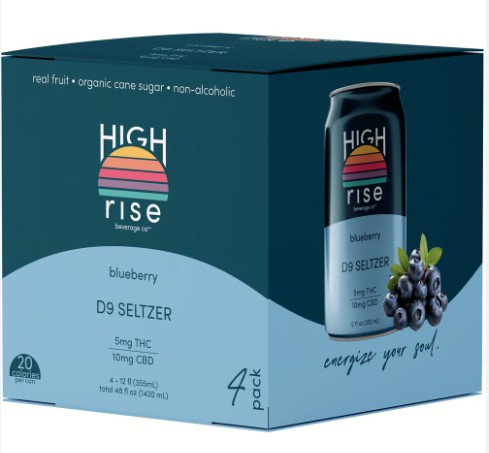 High Rise - 5mg THC 10mg CBD Blueberry Seltzer 4 Pack 12oz Cans 0