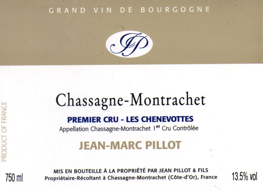 Jean-Marc Pillot - Chassagne Montrachet 1er Cru Chenevottes 2022 (750)