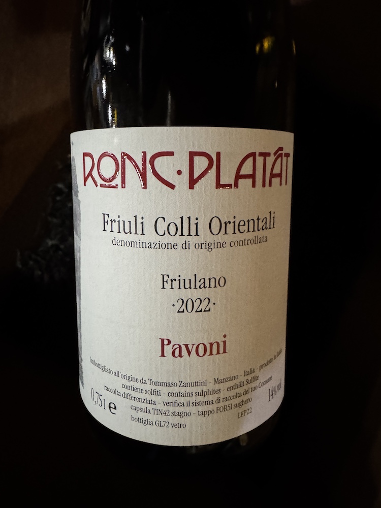 Ronc Platat - Pavoni Friulano Colli Orientali 2022 (750)