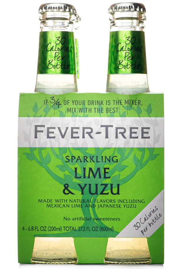 Fever Tree - Sparkling Lime & Yuzu 4 Pack of 200 mL Bottles 0