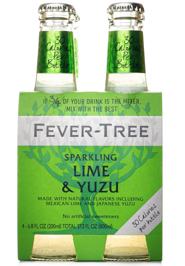 Fever Tree - Sparkling Lime & Yuzu 4 Pack of 200 mL Bottles (200ml) (200ml)